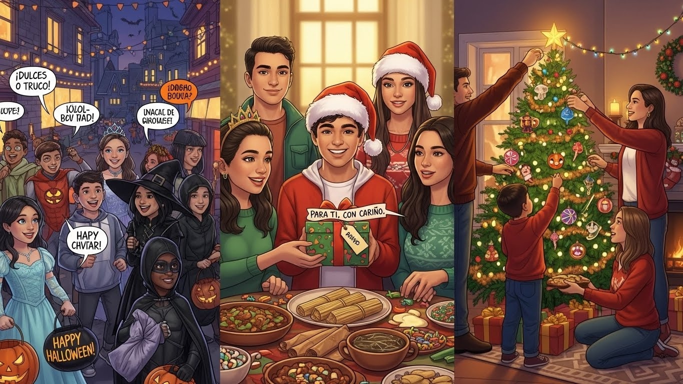 Cómo es vivir en Estados Unidos siendo latino - niños y jóvenes latinos crecen hablando Spanglish, celebrando Halloween y Navidad