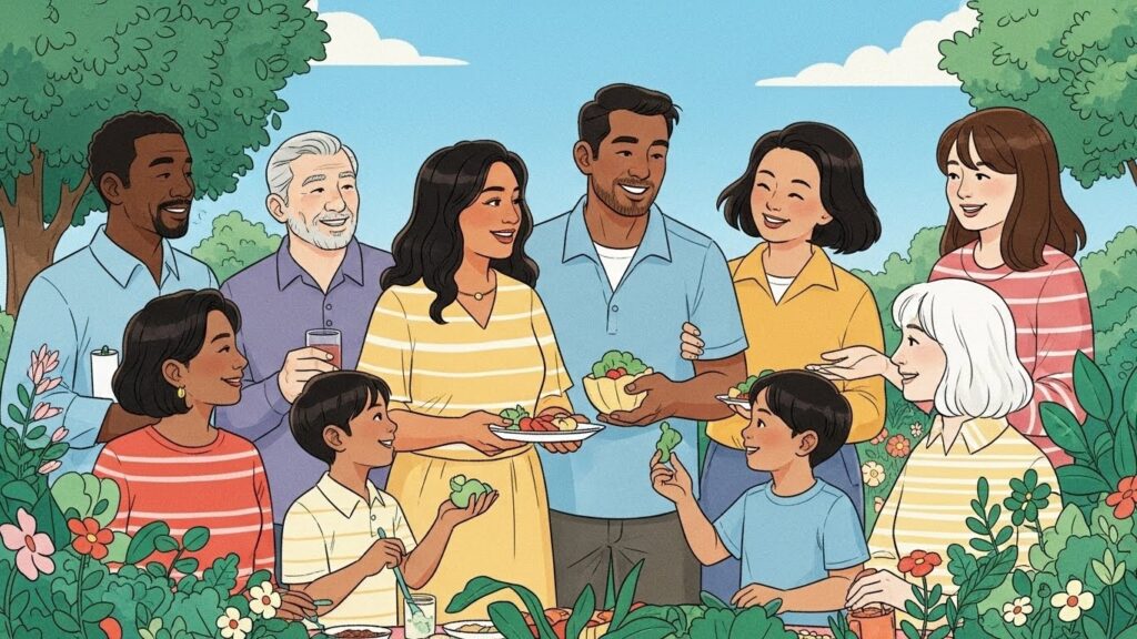 Cómo adaptarse culturalmente en Estados Unidos como latino - Familia latina conviviendo con vecinos estadounidenses