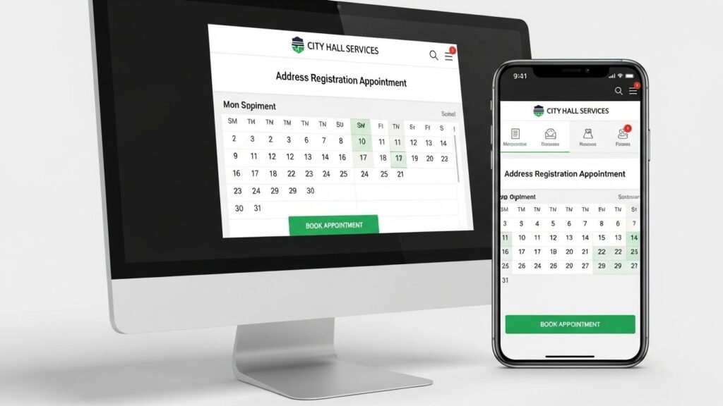 Cómo solicitar el Empadronamiento en España siendo inmigrante - “Ilustración de cómo solicitar cita previa online para empadronamiento en España.”
