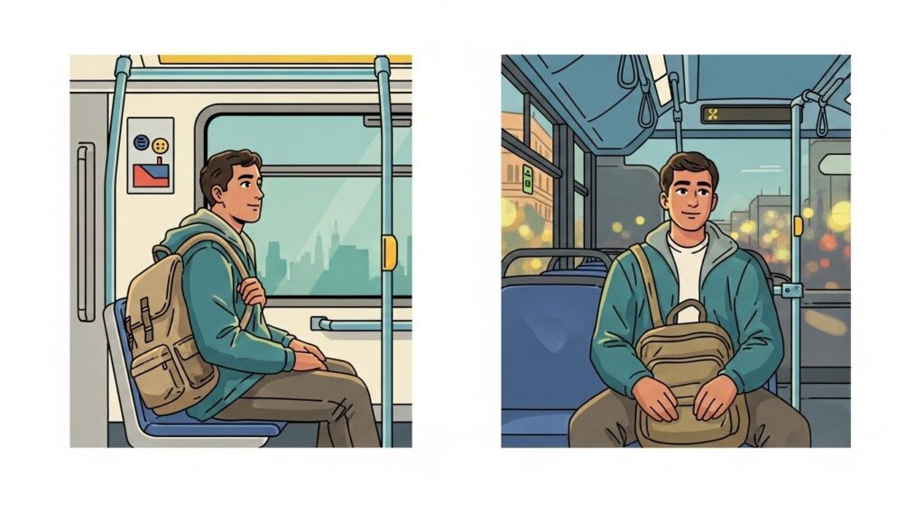 Costos reales de vivir en España para inmigrantes latinos - Inmigrante usando transporte público en España