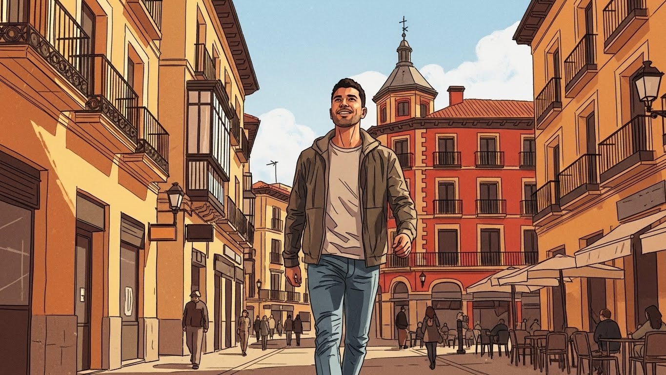 Costos reales de vivir en España para inmigrantes latinos - Latino caminando en una ciudad española