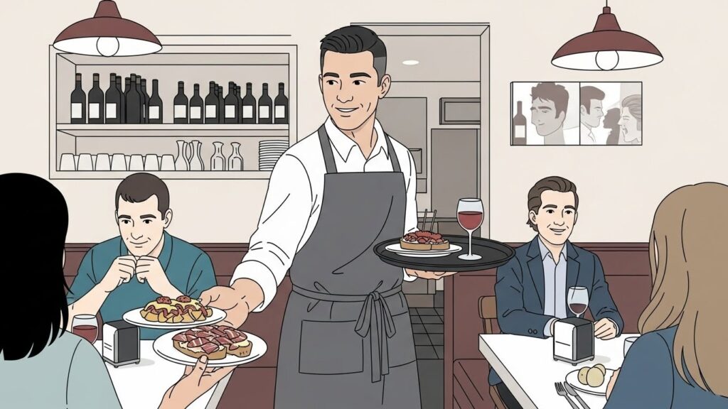 Trabajos para latinos en España sin experiencia - Trabajador latino en un restaurante en España