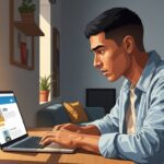 Trabajos para latinos en España sin experiencia - Latino buscando trabajo en España sin experiencia desde su laptop