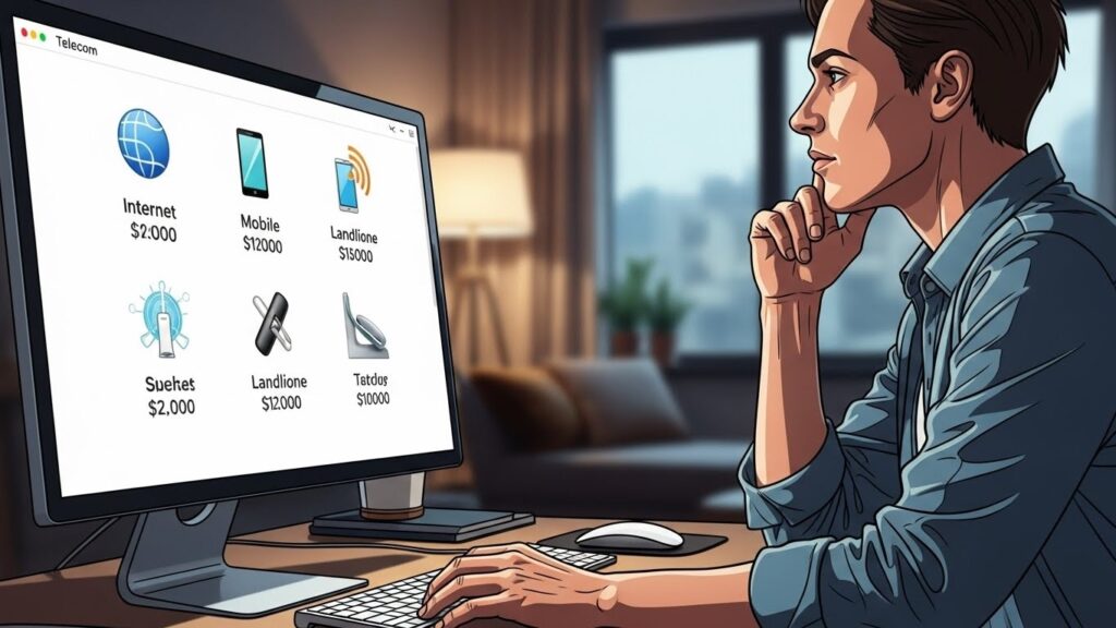 Cómo elegir la mejor compañía telefónica en España siendo inmigrante - “Ilustración realista comparando compañías telefónicas en España.”