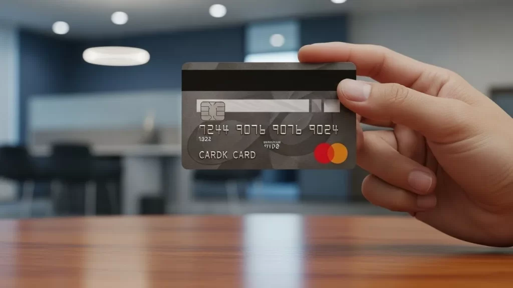 Tarjeta de débito de un banco de Estados Unidos lista para ser usada por un extranjero.