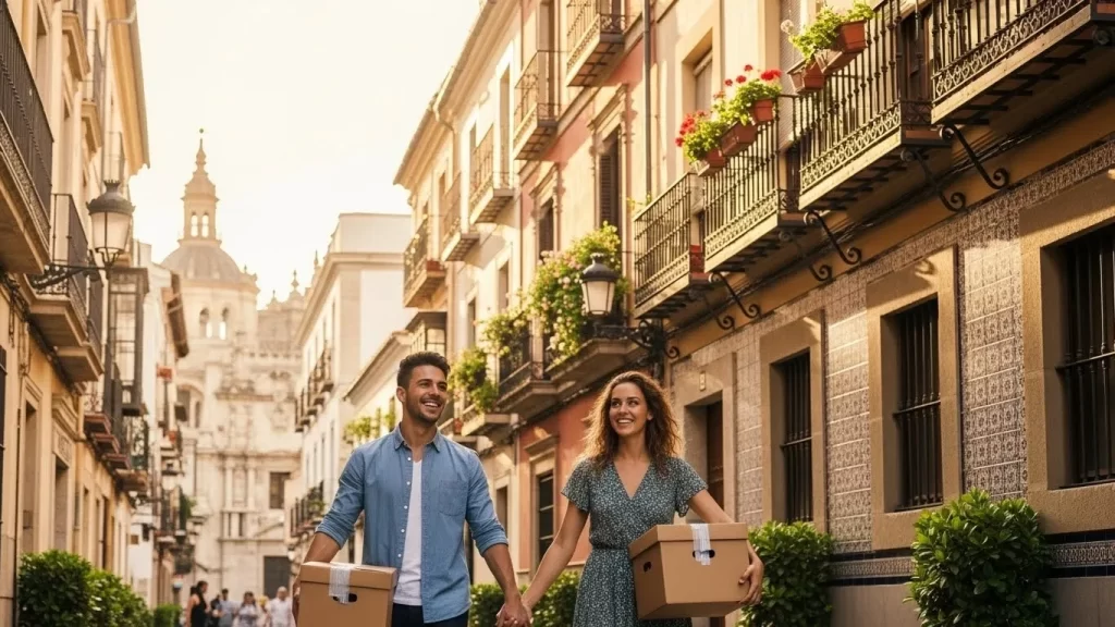 Nueva vida de una pareja latina tras emigrar legalmente a España.