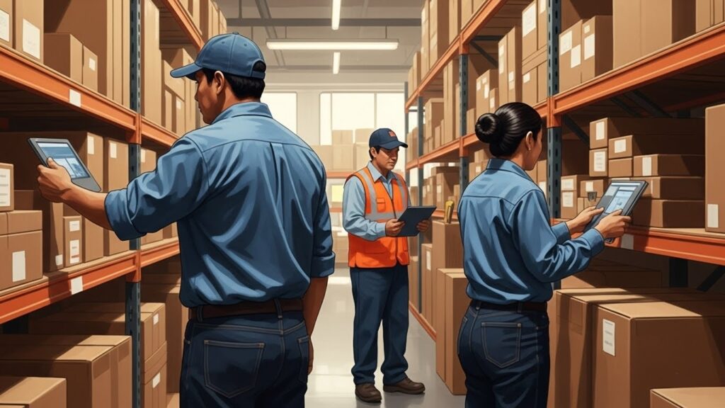 Las ciudades más baratas para vivir en Estados Unidos si estás empezando desde cero - “Ilustración realista de un trabajador inmigrante en un empleo inicial en Estados Unidos.”