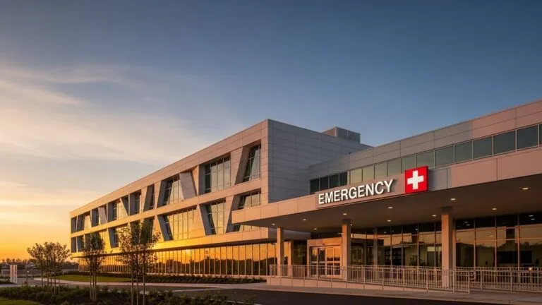 Fachada de un hospital en Estados Unidos donde se ofrece atención de emergencia para inmigrantes.