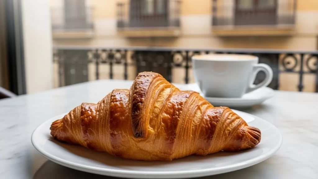 Croissant artesano premiado de la Pastelería Canal en Barcelona,