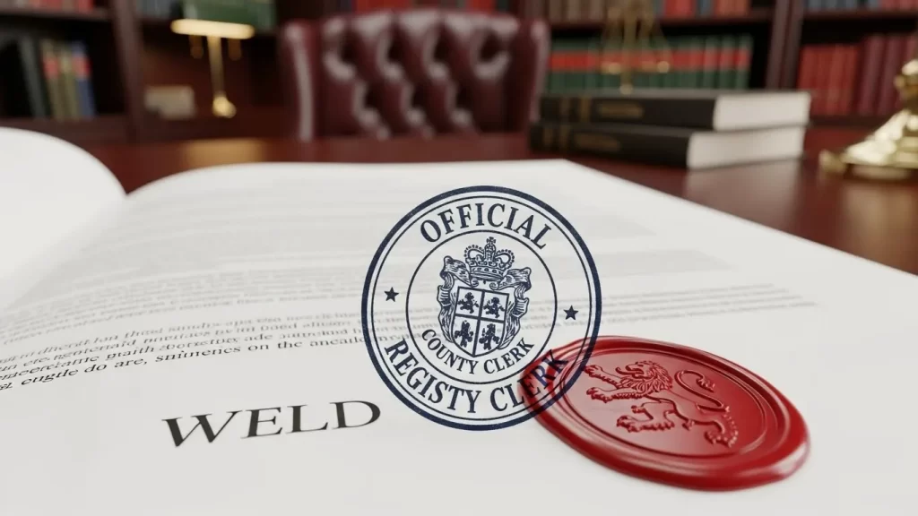 Documento legal con sello de apostilla de la haya.