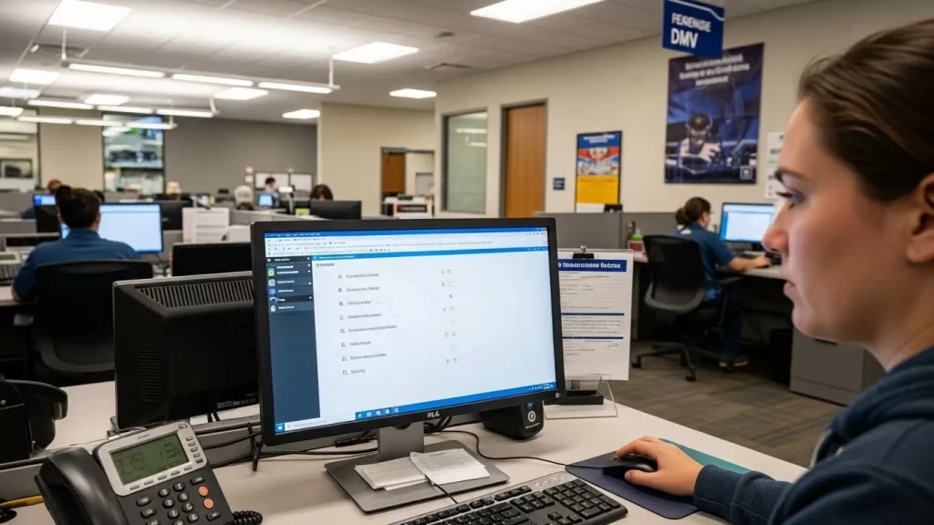 Preparación para el examen teórico de conducir en Estados Unidos.