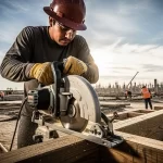 Operario de bodega latino utilizando un escáner manual para registrar inventario en un gran centro logístico moderno.