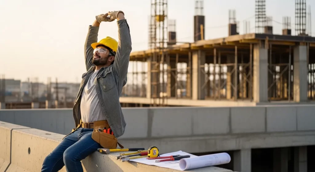 trabajador Tomando pausas cortas durante el día