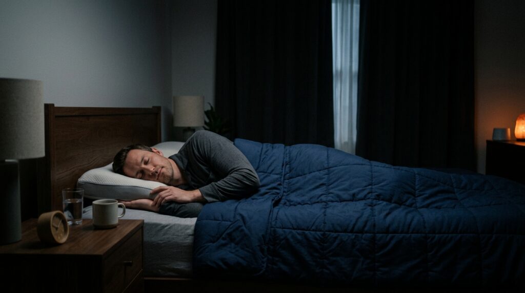 Entorno de descanso nocturno adecuado para la regeneración física y la síntesis hormonal.