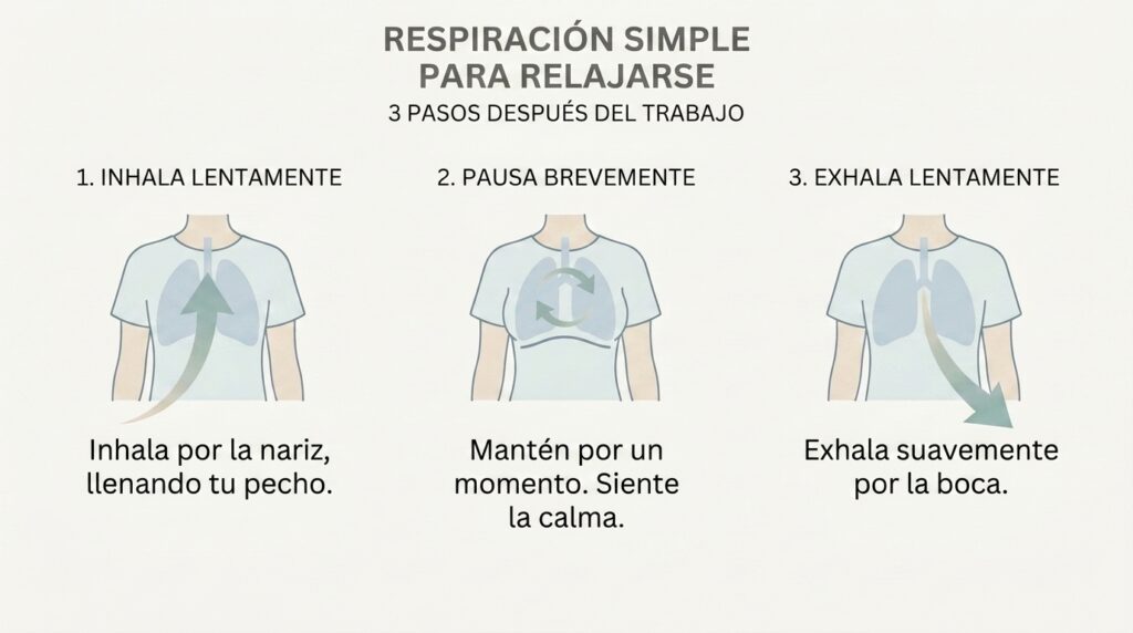 Ilustración de una técnica sencilla de respiración lenta para relajarse