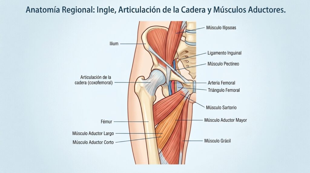 anatomia regional de la ingle masculina