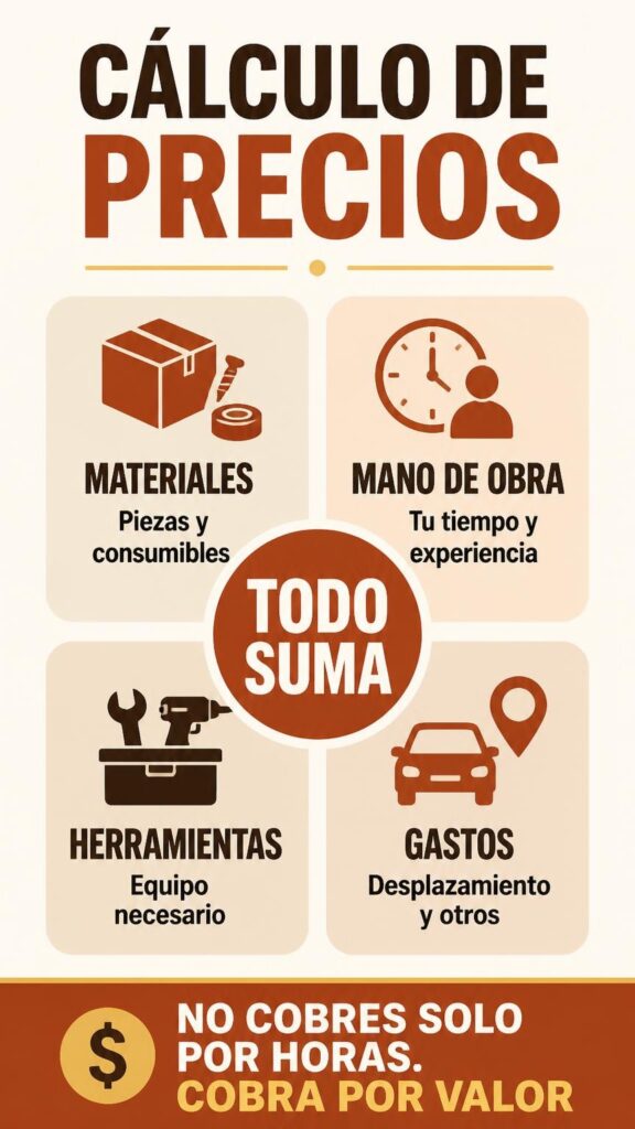 Diferentes proyectos de bricolaje realizados en un taller doméstico