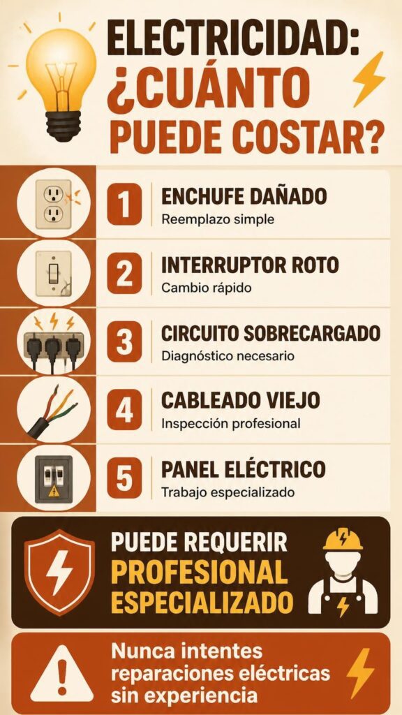 Electricidad puede requerir profesional especializado