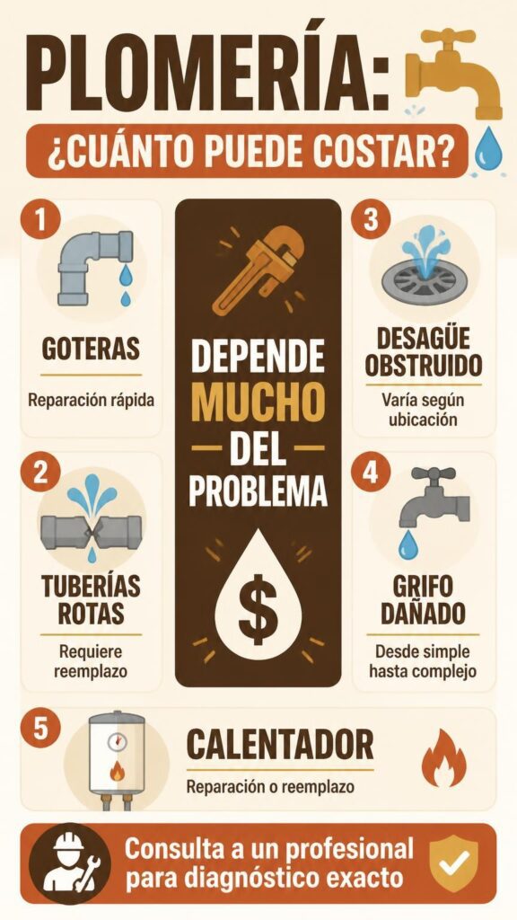 🚿 Plomería depende mucho del problema