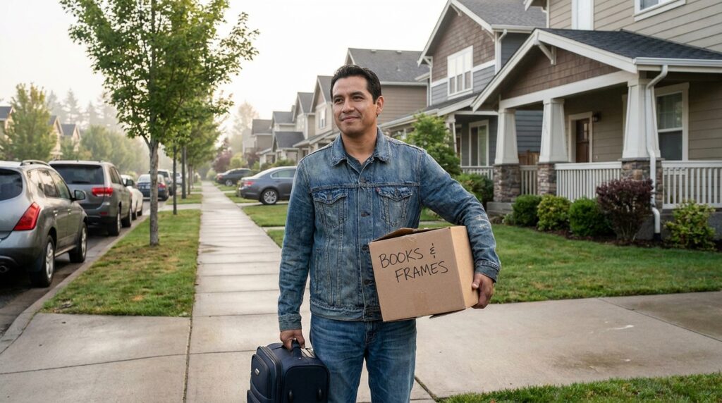 Hombre latino adaptándose a una nueva vida en Estados Unidos