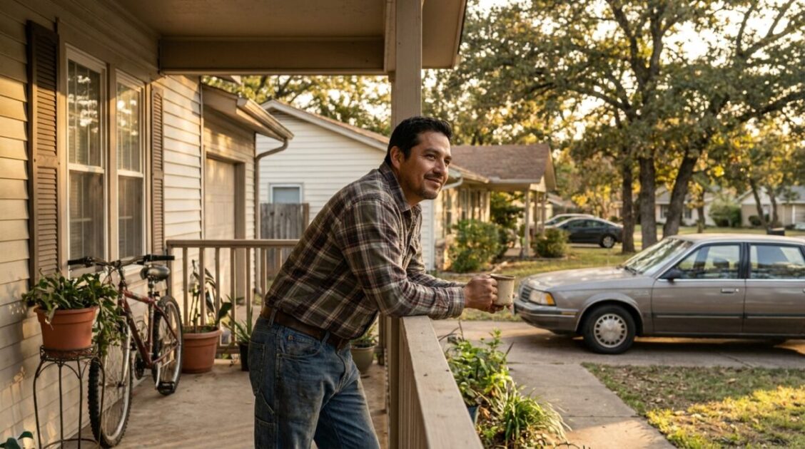 Hombre latino adaptándose a la vida cotidiana en Estados Unidos