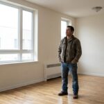 Hombre latino buscando su primer apartamento en Estados Unidos