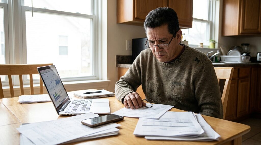 Hombre latino aprendiendo a resolver trámites y situaciones cotidianas en Estados Unidos