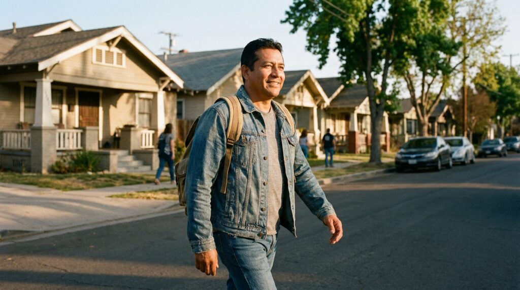 Hombre latino construyendo una nueva vida y adaptándose a Estados Unidos