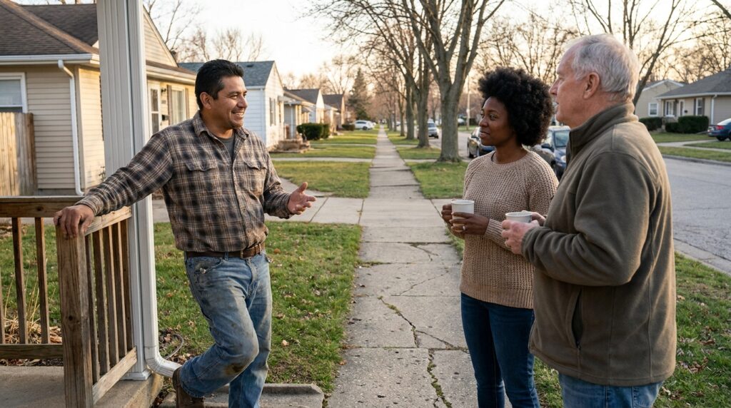 Persona latina construyendo nuevas relaciones y adaptándose en Estados Unidos
